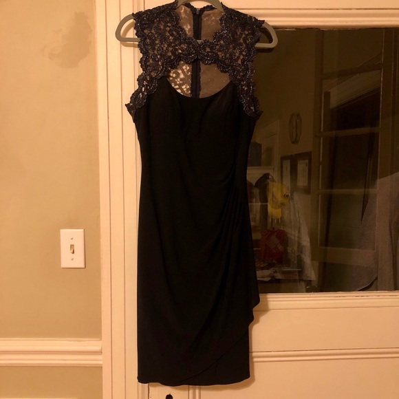 Sexy Navy Cinched Cocktail Dress - Picture 4 of 6